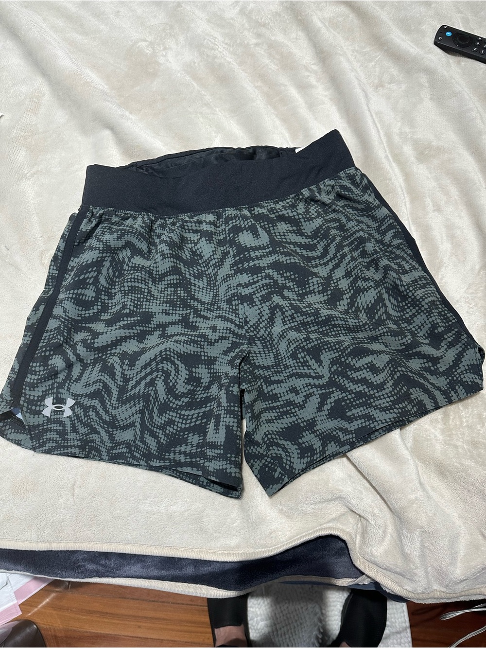Under Armour Black and Dark Gray Patterned Women's Athletic Shorts